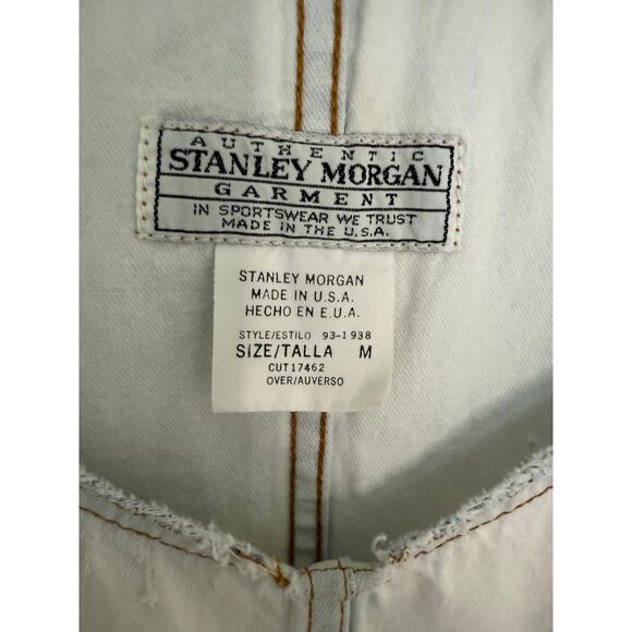 Stanley Morgan Vintage Denim Jumper Dress M USA Frayed Hem Button Tank Style - Picture 9 of 10